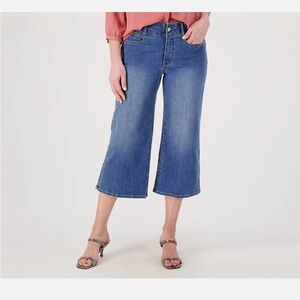 NYDJ Cool Embrace Wide Leg Denim Crop Jeans- Compass-Petite 16-NWT-A575282